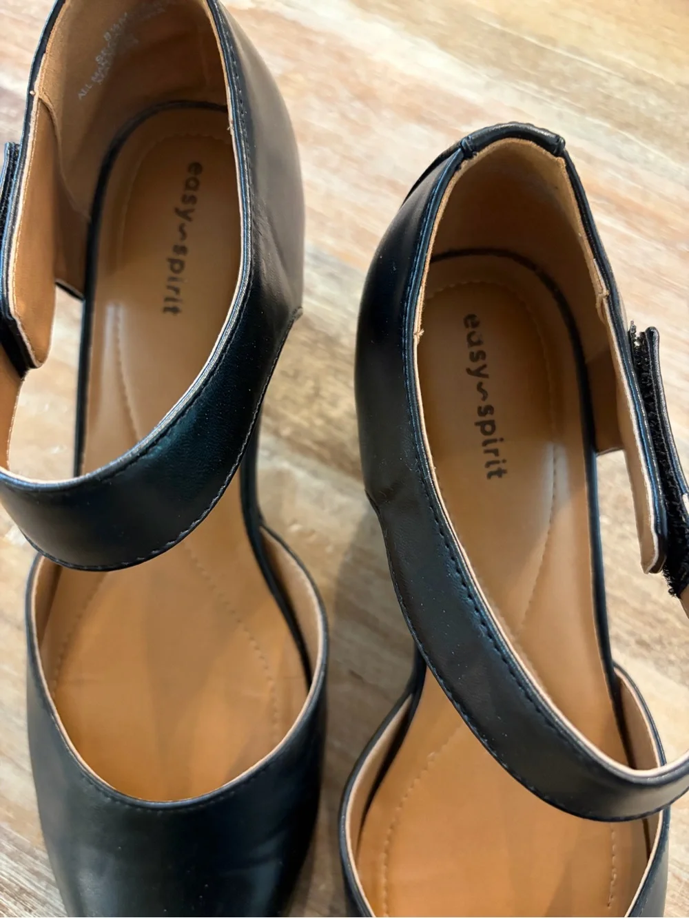 Easy Spirit Casity Mary Jane Pumps Black Size 8.5M Chunky Heel Comfort Strap